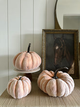 Load image into Gallery viewer, Flocked Resin Pumpkins (3 sizes)