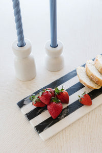 Marble Cheese Board, Black & White Striped