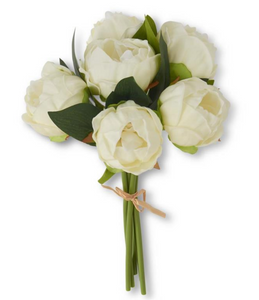 12 INCH WHITE REAL TOUCH PEONY BUNDLE (6 STEM)