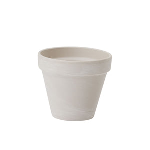 White Clay Pot with Saucer