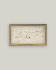 Framed Rolling Hills Sketch Print