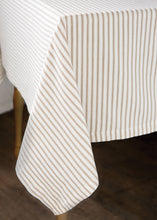 Load image into Gallery viewer, Tan Ticking Stripe Tablecloth
