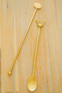 Brass Cocktail Stirrer, Antique Brass Finish