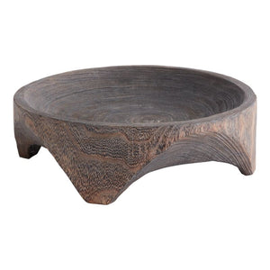 Large Wooden Footed Bowl