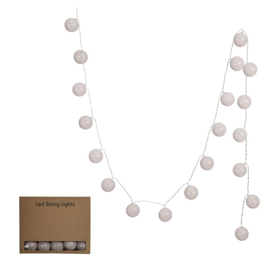 Plastic Ball String Light w/ 20 Lights, Taupe