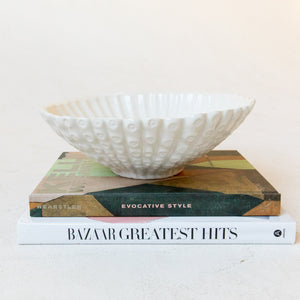 Ivory Stoneware Fluted Bowl