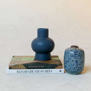 Navy Floral Vase