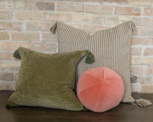 Load image into Gallery viewer, Striped Pillow with Tassels
