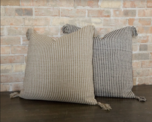 Load image into Gallery viewer, Striped Pillow with Tassels
